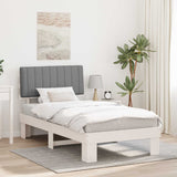 Vidaxl bedframe met gevoerd hoofdgedeelte lichtgrijs 100 x 200 cm