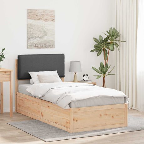 Vidaxl bedframe met gevoerd hoofdgedeelte donkergrijs 80 x 200 cm
