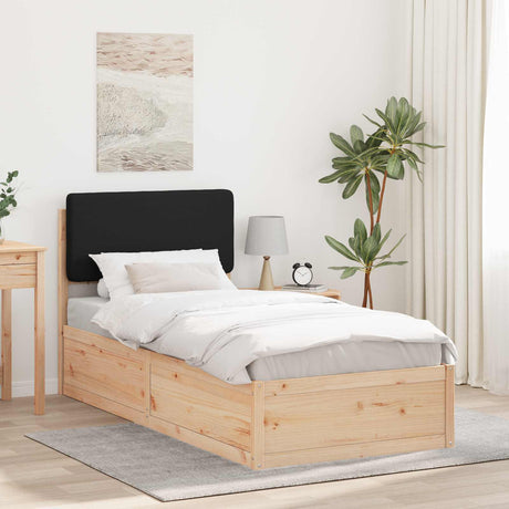 Vidaxl bedframe met gevoerd hoofdgedeelte zwart 100 x 200 cm