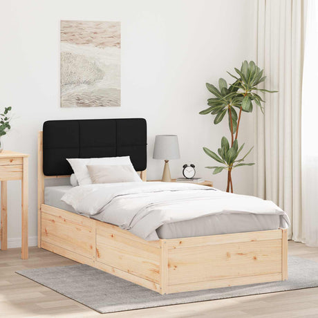 Vidaxl bedframe met gevoerd hoofdgedeelte zwart 100 x 200 cm