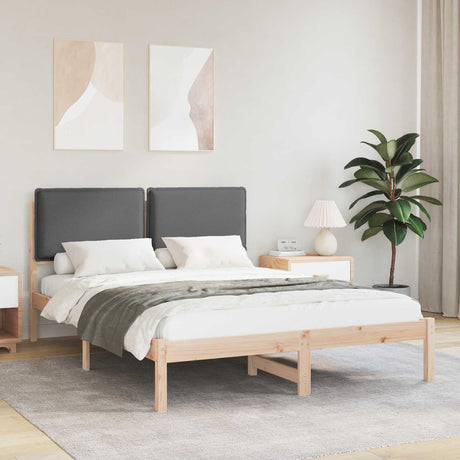 Vidaxl bedframe met gevoerd hoofdgedeelte donkergrijs 160 x 200 cm