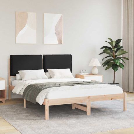 Vidaxl bedframe met gevoerd hoofdgedeelte zwart 150 x 200 cm