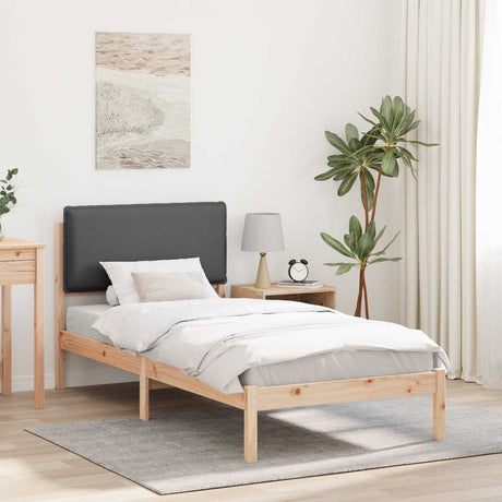 Vidaxl bedframe met gevoerd hoofdgedeelte donkergrijs 100 x 200 cm