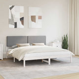 Vidaxl bedframe met gevoerd hoofdgedeelte lichtgrijs 180 x 200 cm