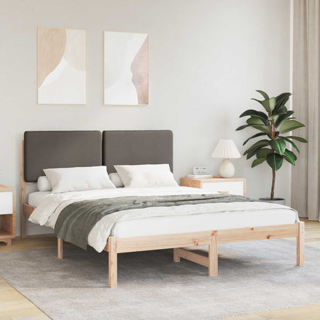 Vidaxl bedframe met gevoerd hoofdgedeelte taupe 140 x 200 cm