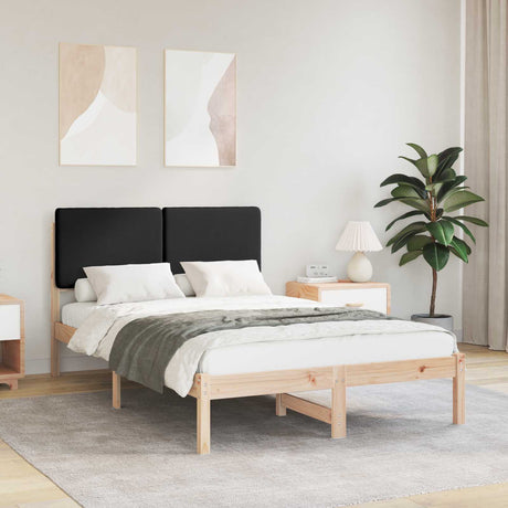 Vidaxl bedframe met gevoerd hoofdgedeelte zwart 120 x 200 cm