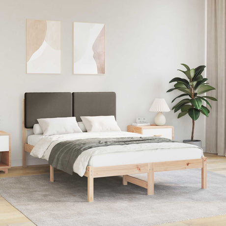 Vidaxl bedframe met gevoerd hoofdgedeelte taupe 120 x 200 cm