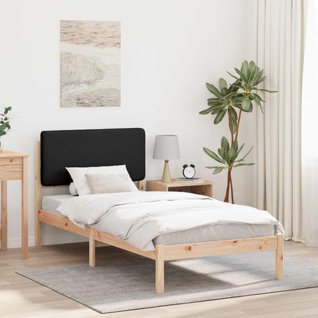Vidaxl bedframe met gevoerd hoofdgedeelte zwart 100 x 200 cm