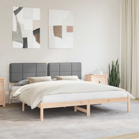 Vidaxl bedframe met gevoerd hoofdgedeelte lichtgrijs 180 x 200 cm