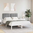 Vidaxl bedframe met gevoerd hoofdgedeelte lichtgrijs 140 x 200 cm