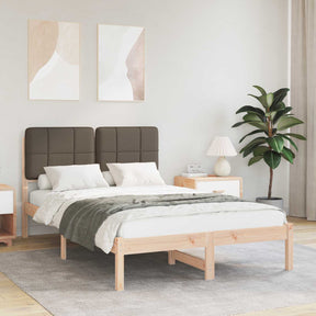 Vidaxl bedframe met gevoerd hoofdgedeelte taupe 120 x 200 cm