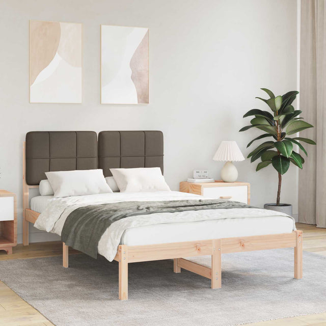 Vidaxl bedframe met gevoerd hoofdgedeelte taupe 120 x 200 cm
