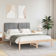 Vidaxl bedframe met gevoerd hoofdgedeelte lichtgrijs 135 x 190 cm