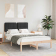 Vidaxl bedframe met gevoerd hoofdgedeelte zwart 120 x 190 cm