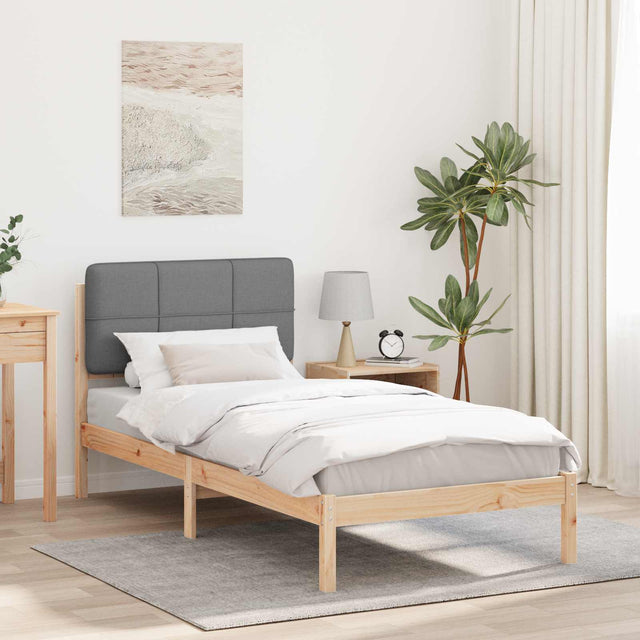 Vidaxl bedframe met gevoerd hoofdgedeelte lichtgrijs 100 x 200 cm