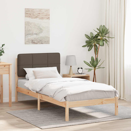 Vidaxl bedframe met gevoerd hoofdgedeelte taupe 80 x 200 cm