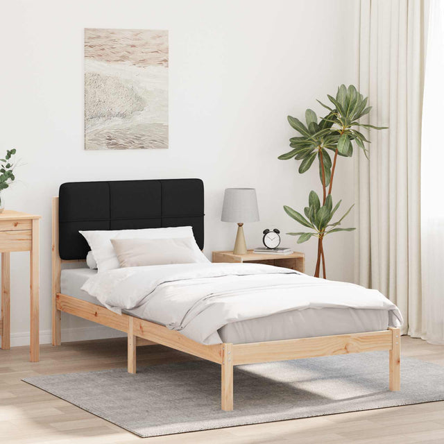 Vidaxl bedframe met gevoerd hoofdgedeelte zwart 75 x 190 cm
