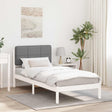 Vidaxl bedframe met gevoerd hoofdgedeelte lichtgrijs 75 x 190 cm