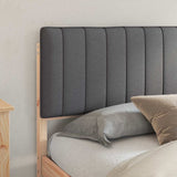 Vidaxl bedframe met gevoerd hoofdgedeelte donkergrijs 180 x 200 cm