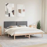 Vidaxl bedframe met gevoerd hoofdgedeelte donkergrijs 180 x 200 cm