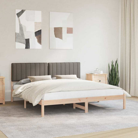 Vidaxl bedframe met gevoerd hoofdgedeelte taupe 180 x 200 cm
