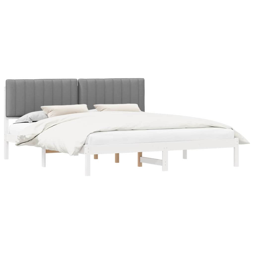 Vidaxl bedframe met gevoerd hoofdgedeelte lichtgrijs 180 x 200 cm
