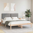 Vidaxl bedframe met gevoerd hoofdgedeelte lichtgrijs 160 x 200 cm