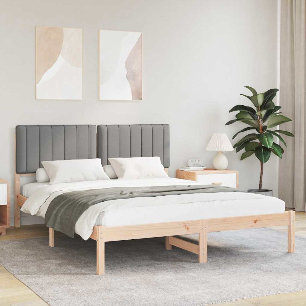 Vidaxl bedframe met gevoerd hoofdgedeelte lichtgrijs 160 x 200 cm