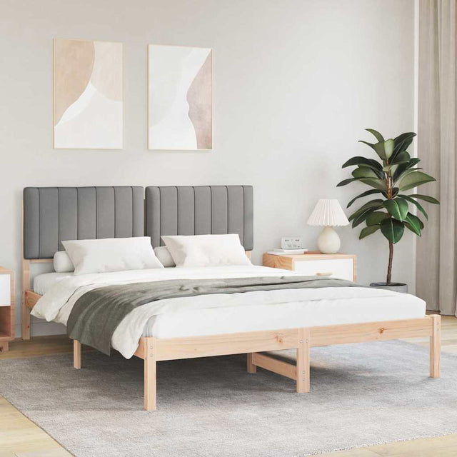 Vidaxl bedframe met gevoerd hoofdgedeelte lichtgrijs 160 x 200 cm