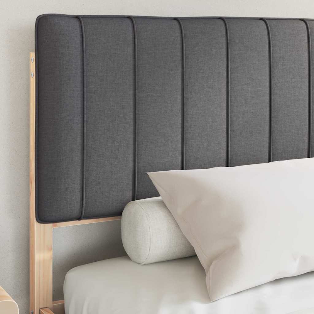 Vidaxl bedframe met gevoerd hoofdgedeelte donkergrijs 160 x 200 cm