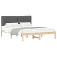 Vidaxl bedframe met gevoerd hoofdgedeelte donkergrijs 160 x 200 cm