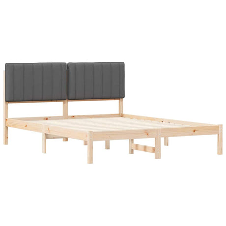 Vidaxl bedframe met gevoerd hoofdgedeelte donkergrijs 160 x 200 cm
