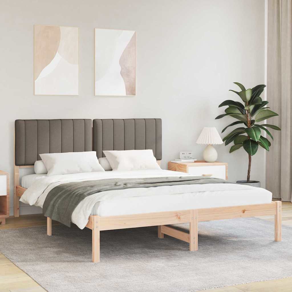 Vidaxl bedframe met gevoerd hoofdgedeelte taupe 160 x 200 cm