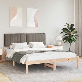 Vidaxl bedframe met gevoerd hoofdgedeelte taupe 160 x 200 cm