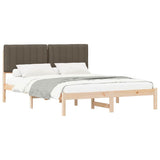 Vidaxl bedframe met gevoerd hoofdgedeelte taupe 160 x 200 cm