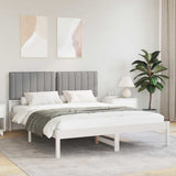 Vidaxl bedframe met gevoerd hoofdgedeelte lichtgrijs 160 x 200 cm