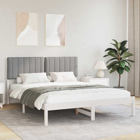 Vidaxl bedframe met gevoerd hoofdgedeelte lichtgrijs 160 x 200 cm