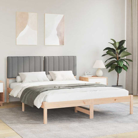 Vidaxl bedframe met gevoerd hoofdgedeelte lichtgrijs 150 x 200 cm