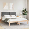 Vidaxl bedframe met gevoerd hoofdgedeelte donkergrijs 150 x 200 cm