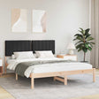 Vidaxl bedframe met gevoerd hoofdgedeelte zwart 150 x 200 cm