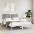 Vidaxl bedframe met gevoerd hoofdgedeelte lichtgrijs 140 x 200 cm