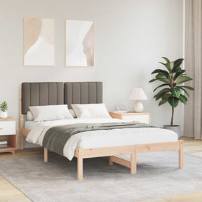 Vidaxl bedframe met gevoerd hoofdgedeelte natuurlijk en taupe