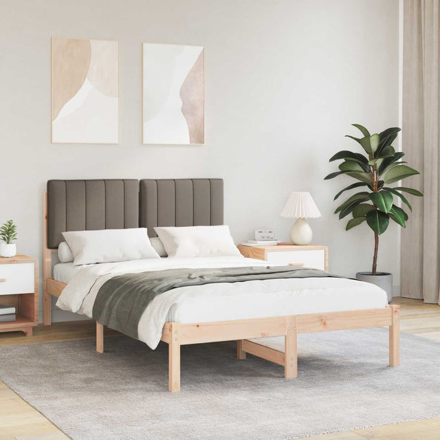 Vidaxl bedframe met gevoerd hoofdgedeelte natuurlijk en taupe