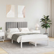 Vidaxl bedframe met gevoerd hoofdgedeelte wit en lichtgrijs