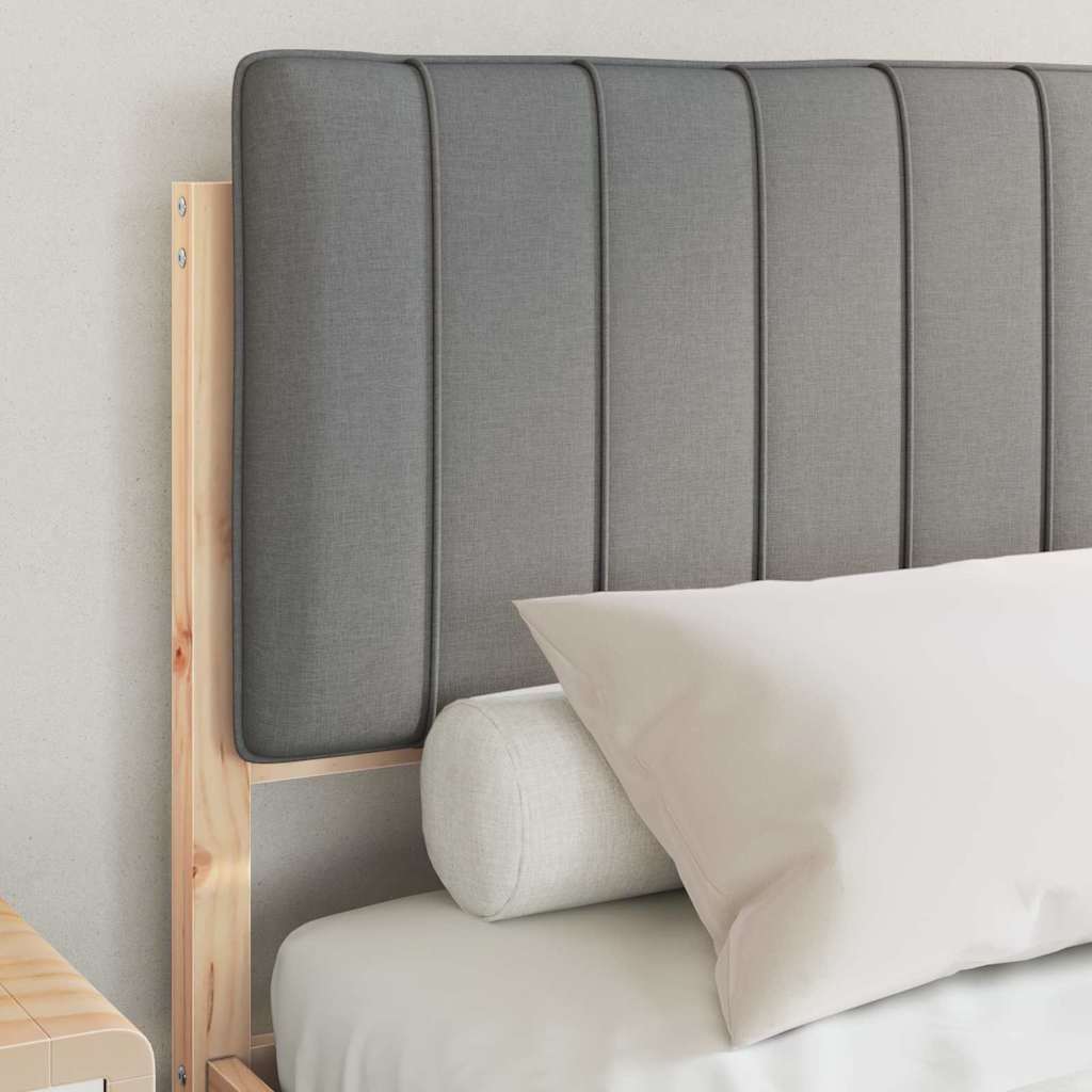 Vidaxl bedframe met gevoerd hoofdgedeelte lichtgrijs 140 x 190 cm