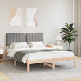 Vidaxl bedframe met gevoerd hoofdgedeelte lichtgrijs 140 x 190 cm