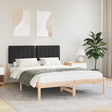 Vidaxl bedframe met gevoerd hoofdgedeelte zwart 140 x 190 cm