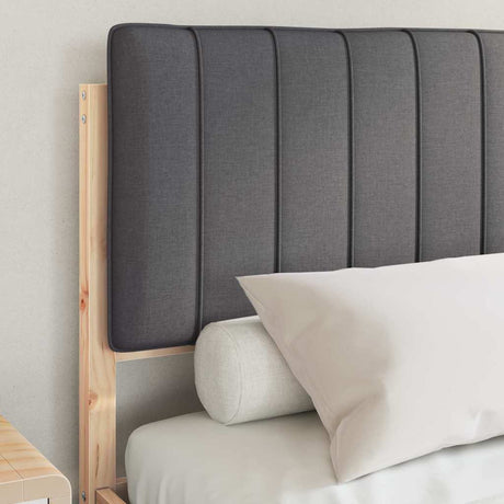 Vidaxl bedframe met gevoerd hoofdgedeelte donkergrijs 135 x 190 cm