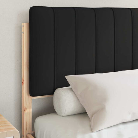 Vidaxl bedframe met gevoerd hoofdgedeelte zwart 135 x 190 cm