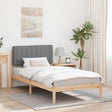 Vidaxl bedframe met gevoerd hoofdgedeelte lichtgrijs 100 x 200 cm